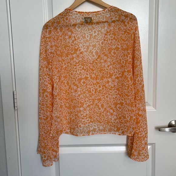 Show Me Your Mumu Long-Sleeve Orange Swirl Bohemian Hippie Summer Layer Airy - Picture 6 of 7